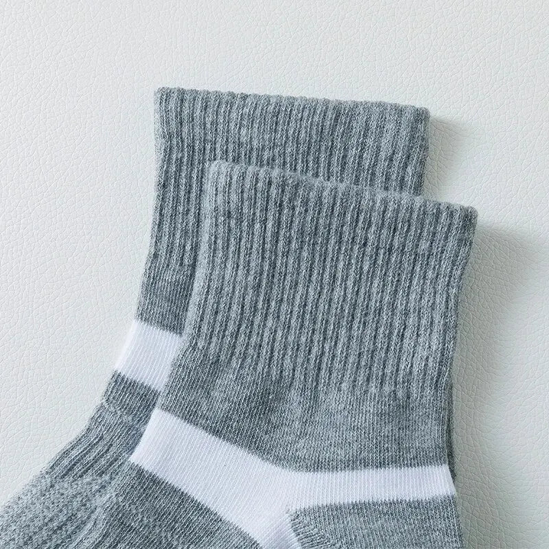 3/5/6 Pairs  Cotton Outdoor Sports Socks, Sweat Absorbing and Odor Resistant Cotton Running Basketball Socks, Trendy Socks
