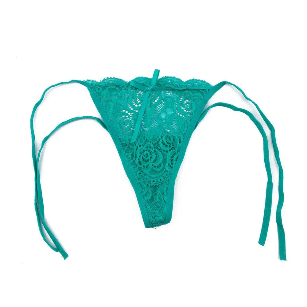 Women's Thongs Intimates Briefs Low Waist Transparent Lingerie Knickers Lace Floral