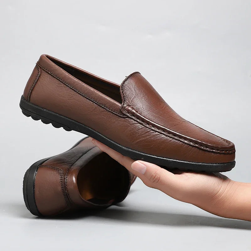 Genuine Leather Men Casual Shoes Luxury Brand Comfortable Man Loafers Italian Moccasins Breathable Slip on Men Driving Shoes
