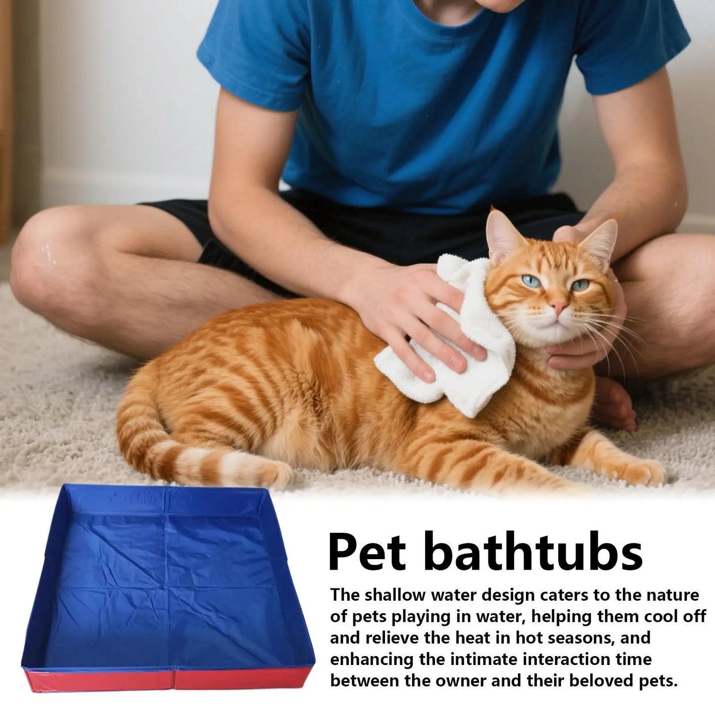 Pet Swimming Pool Foldable Cat Dog Toy Pool Outdoor Portable Non-slip Summer Swimming Pool Pet Cleaning Water Basin Pet Supplies