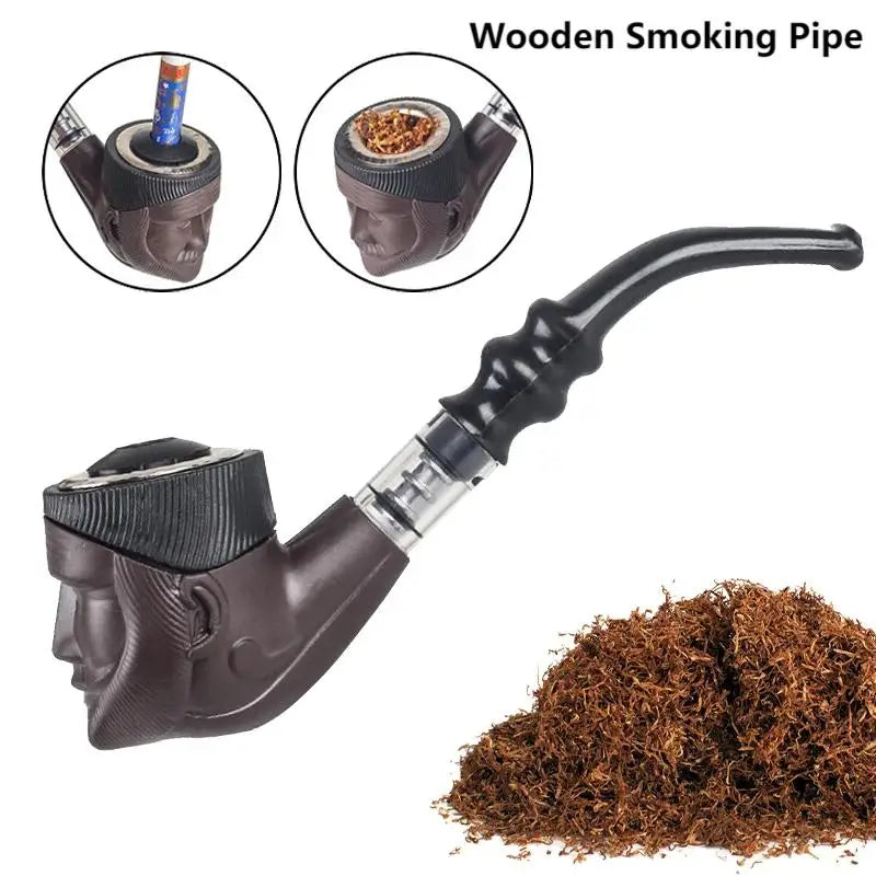 Unique Gift for Smokers - 2025 Wooden Pipe with Detailed Old Man Head