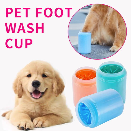 Pet Foot Washing Cup - Soft Silicone Bristles, Deep Cleaning, Convenient and Fast, Suitable for Cats and Dogs, Dog Paw Cleaner -