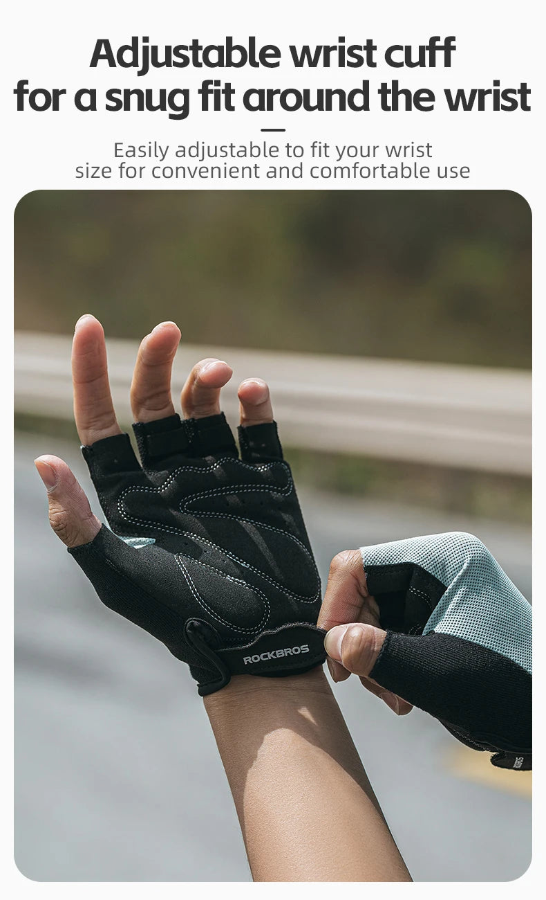 ROCKBROS Cycling gloves breathable half finger gloves racing bike gloves anti slip mountain bike gloves cycling equipment gloves