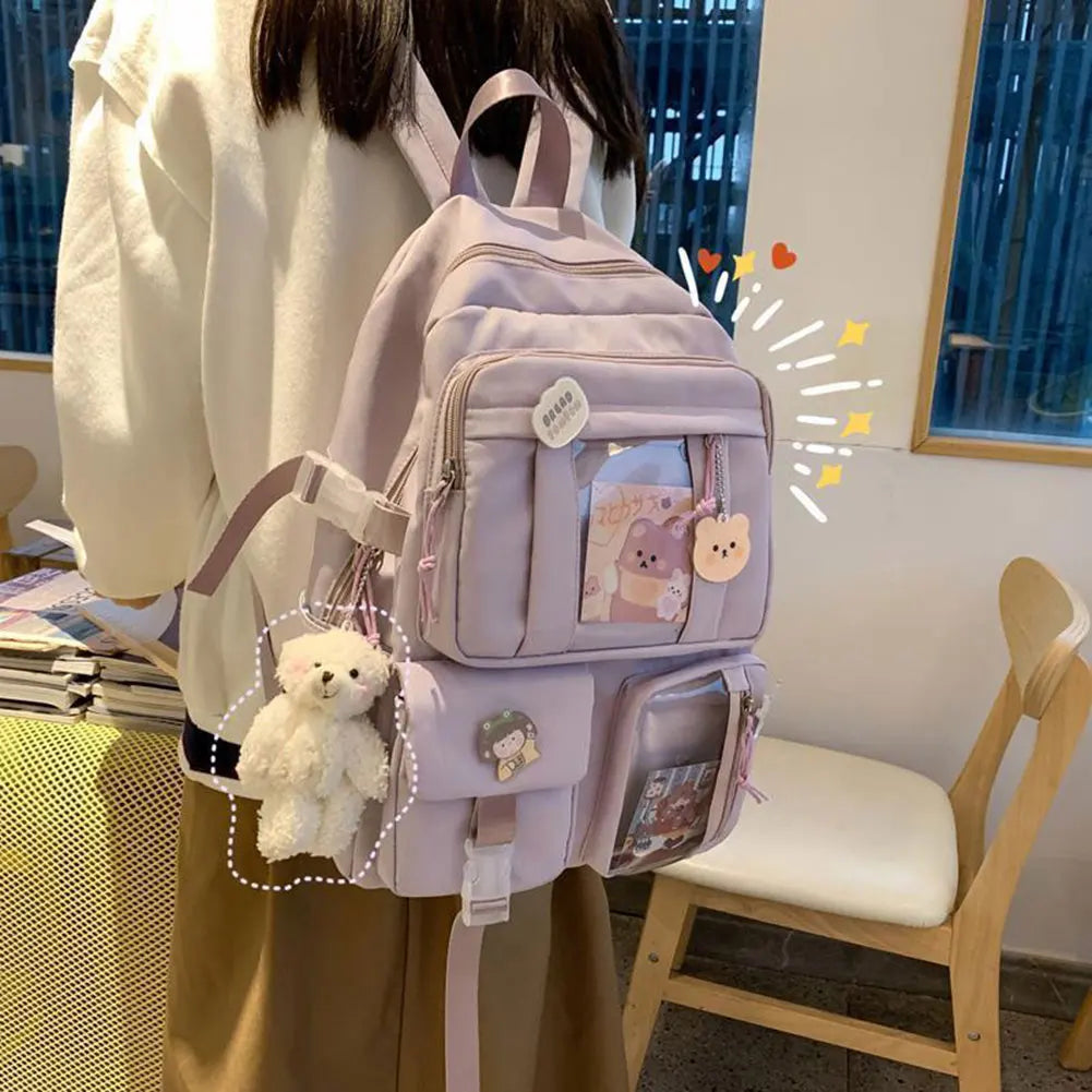 Lightweight Backpack For Student Multipurpose Waterproof Travel Bag For Books Pencil Case Water Bottle