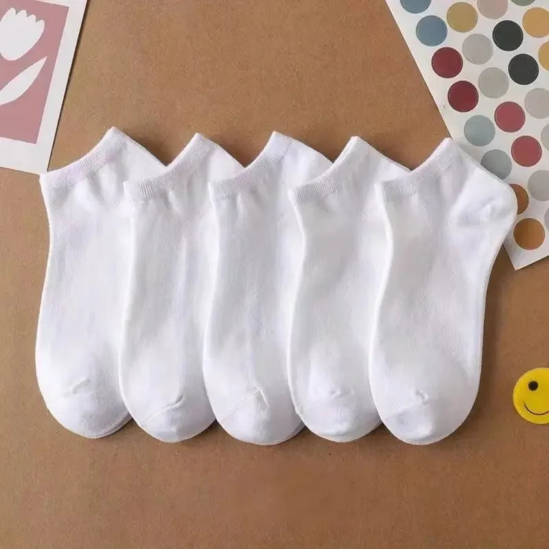 5/10 Pairs Men's  Boat Socks Business Sport Sweat Absorption Mature Summer Autumn Solid Color Non Pilling Versatile Ankle Socks