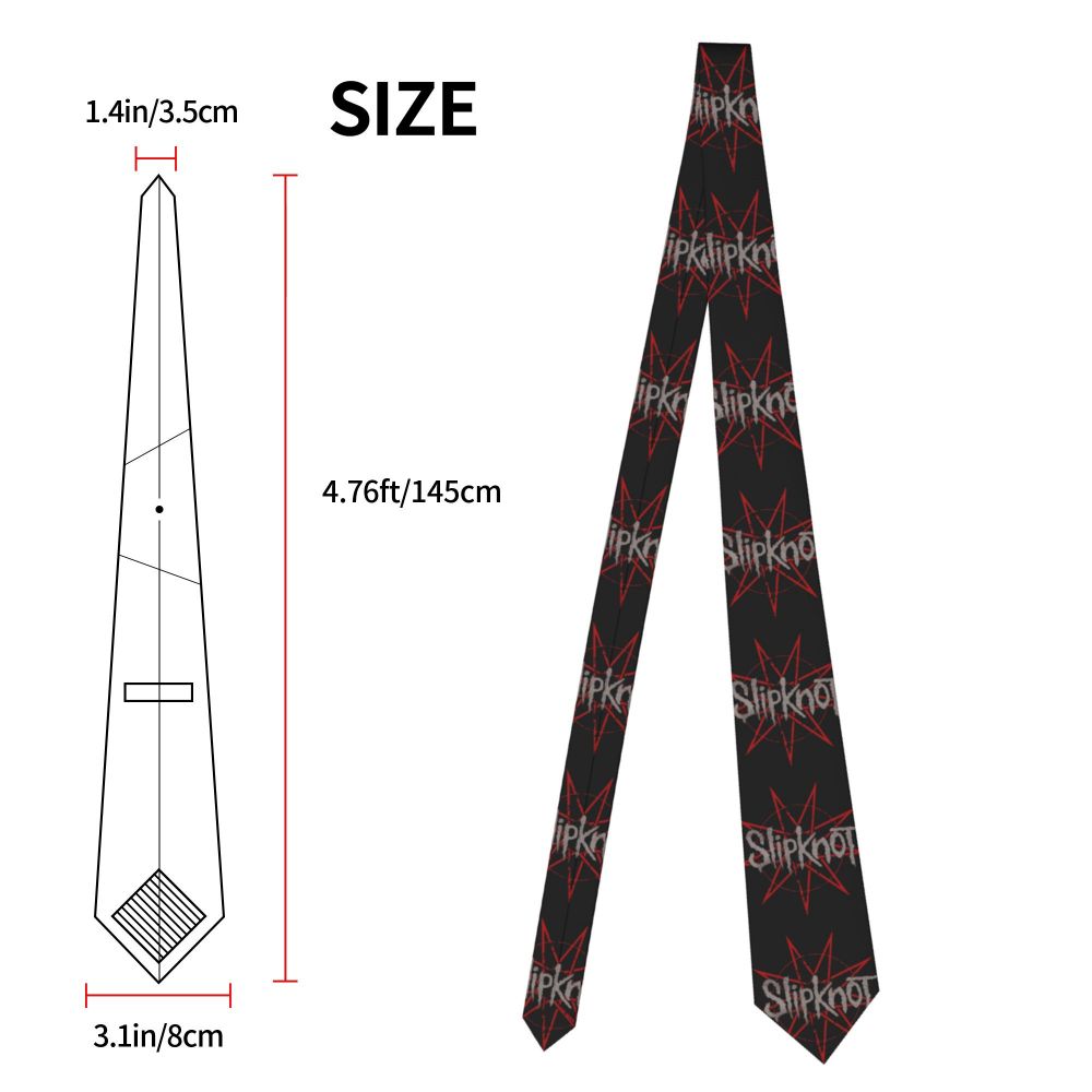 Slipknots Neckties Men's Customized Silk Heavy Metal Rock Music Gift Neck Tie for Office