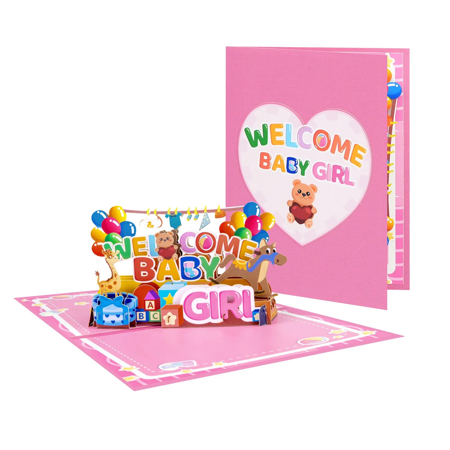 New Baby Boy and Girl Pop Up Card for Baby Shower New Parents