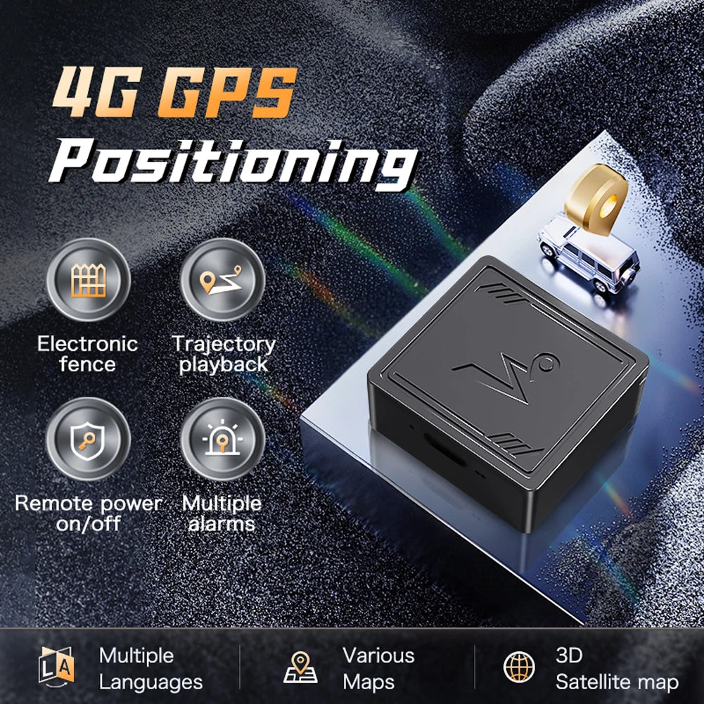 4G GPS Tracker with App Real Time Car Tracking Device Mini Portable Car Tracker Anti-Lost GPS Locator for Elderly Children Pets