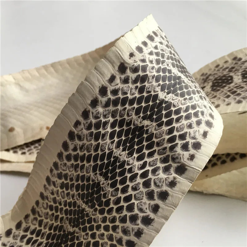 Genuine Leather Snake Leather for DIY, Natural Color Grain, Handmade Belt, Shoe, Handbag, Primary Color, Small