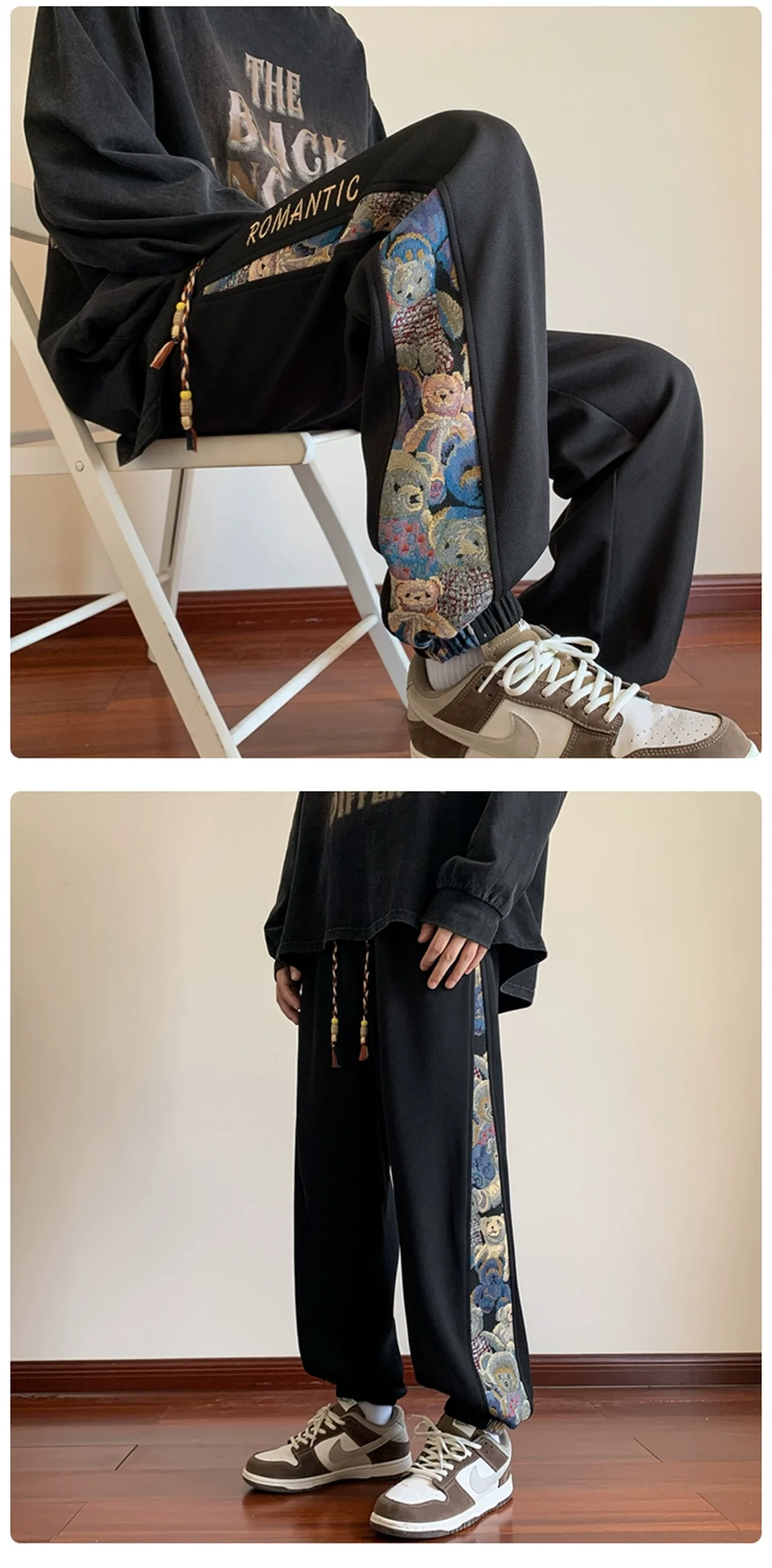 Men's Summer dressing Retro Casual Pants New Fashion Trends Versatile Loose Straight Trousers Men Casual Pant