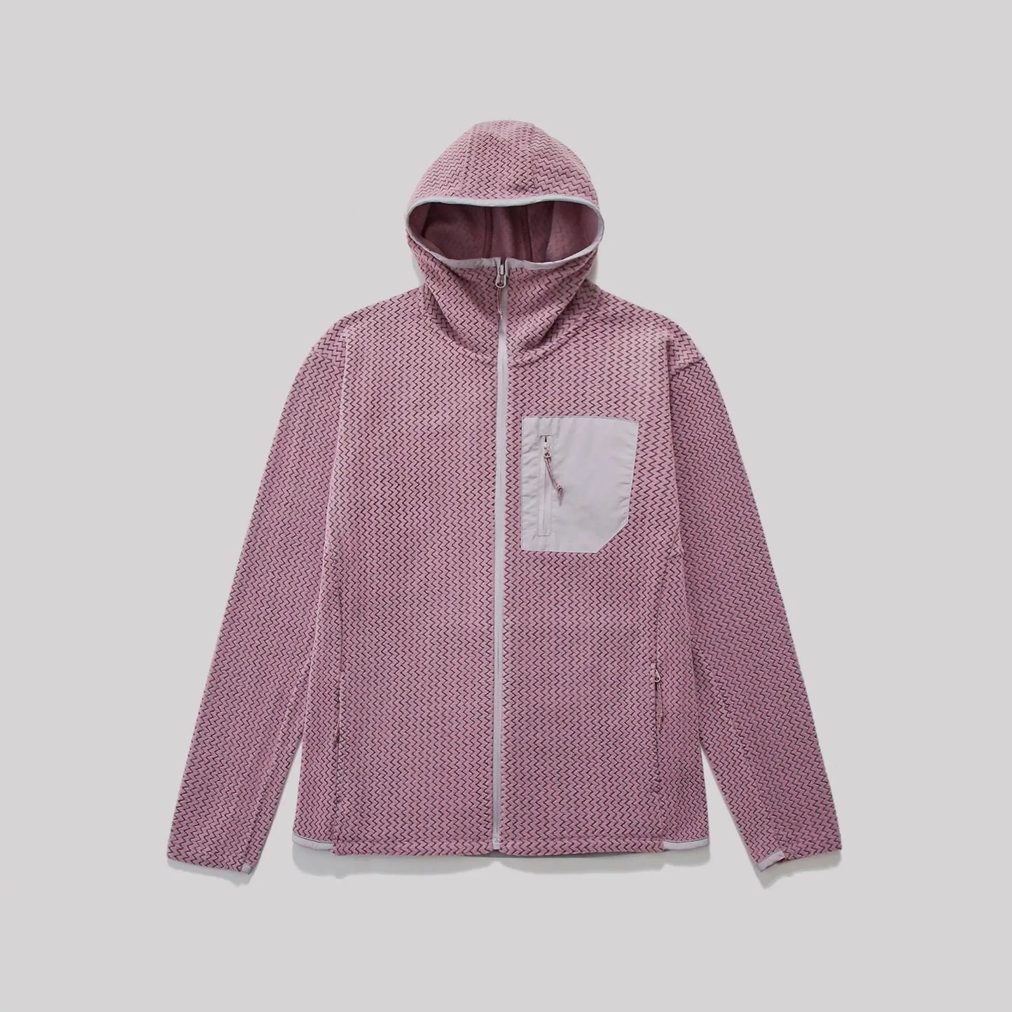 Winter Outdoor Windproof Wavy - Patterned Stand - Collar Zip - Up Jacket Unisex Loose-fitting Casual Warm Windproof Jacket.