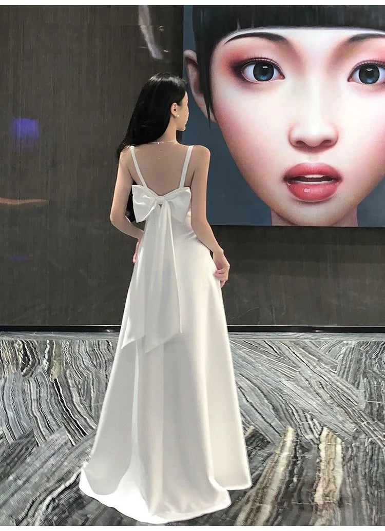 Chic Evening Dresses Dress Women's Elegant Banquet High-End Travel Vacation Photo Dress New Summer Long Sling Dress