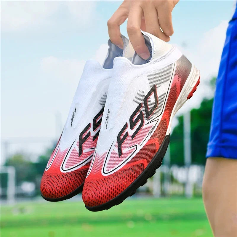 New Men Soccer Shoes High Ankle Breathable Football Boots Ultralight Futsal Non-Slip High-quality Sports Shoes Outdoor Match