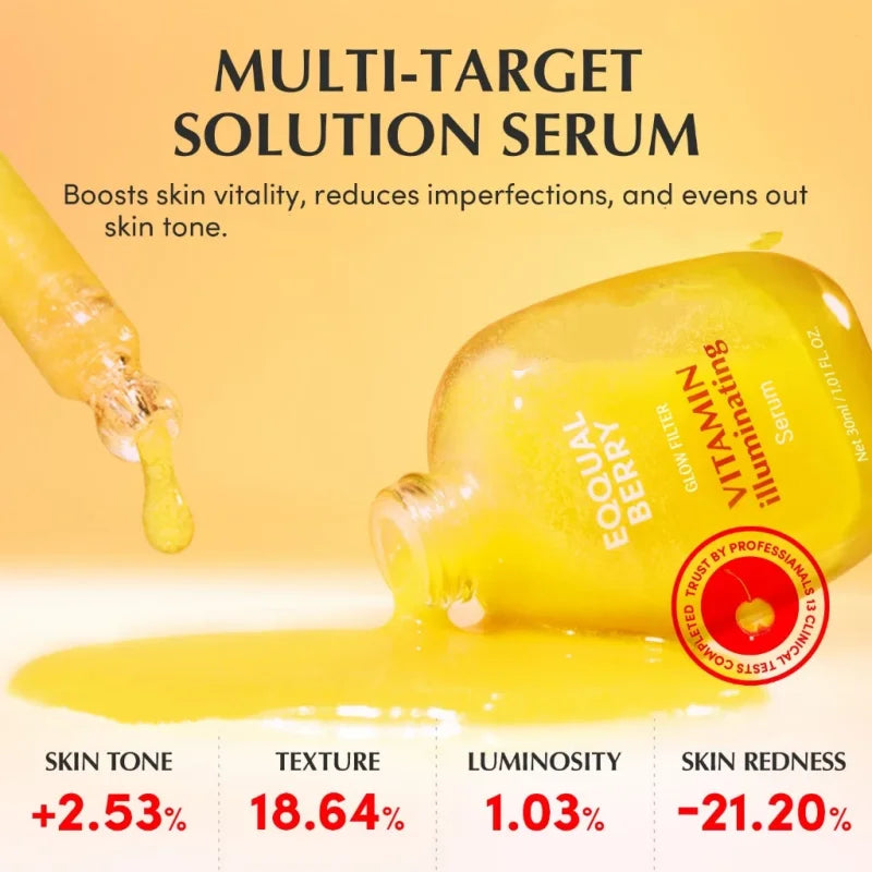 Korean Skin Care Vitamin Illuminating & Bakuchiol Face Serum Vitamin C Niacinamide Anti-Aging Serum Brightening Firm Skin 30ml