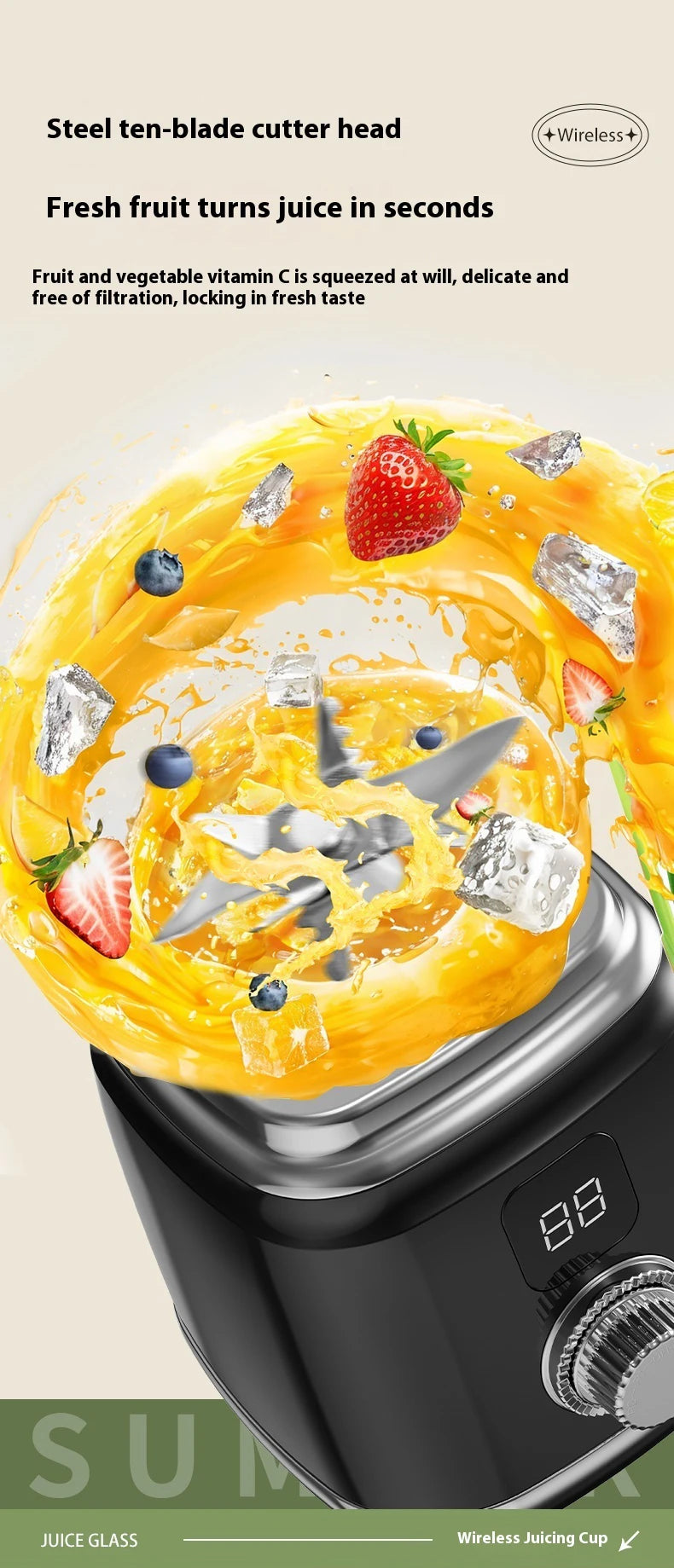 Portable Juicer Blender 600ml Electric Fruit Juicer USB Charging Lemon Orange Fruit Juicing Cup Smoothie Blender Machine