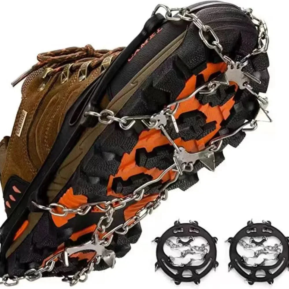 Winter Outdoor Hiking Climbing Snow Spikes Crampons Cleats Chain Claws Grips Boots Cover Ice Gripper Spike for Shoes Anti Slip