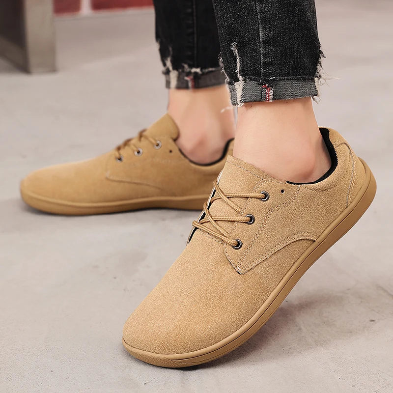 Barefoot Men's Sneakers With Wide Toe Nose Feet Minimalist Cow Suede Leather Upper Casual Man Shoes Footwear For Woman