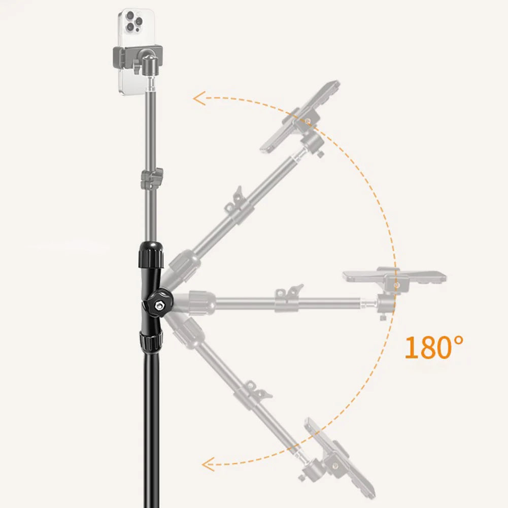Phone Tripod Adjustable Horizontal Overhead Tripod Cell Phone Tripod Stand for Filming Video Recording Live Stream