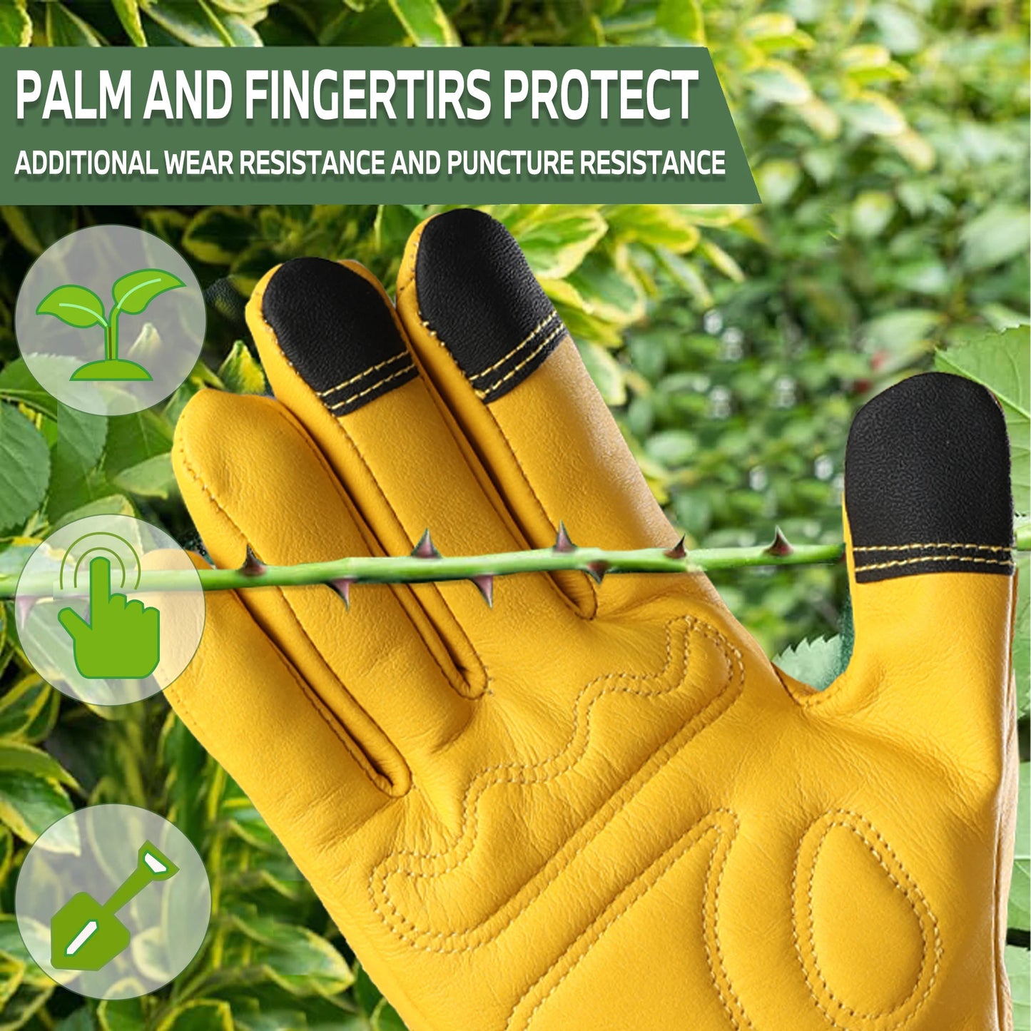 1 Pair Gardening Gloves Anti-Scratch Puncture-Resistant Ergonomic Wrist Forearm Protection, Lightweight Design for Yard Work