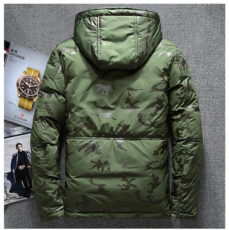 Men's Winter Warm White Duck Down Jackets Men Outwear Thick Snow Parkas Hooded Coat Male Casual Thermal Windproof Down Jacket