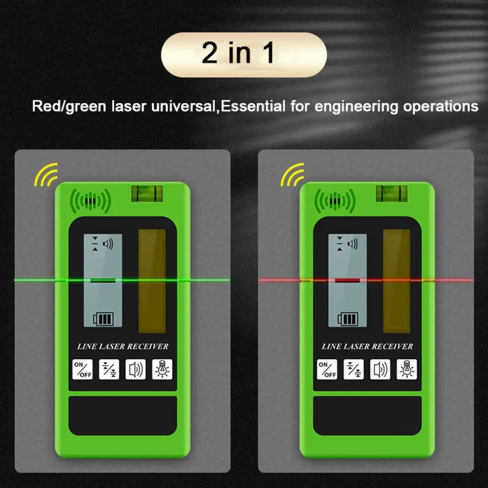 Led Light Indication Laser Receiver Working Distance 50m LCD Display Laser Line Receiver Detector Two-Sided Back-lit