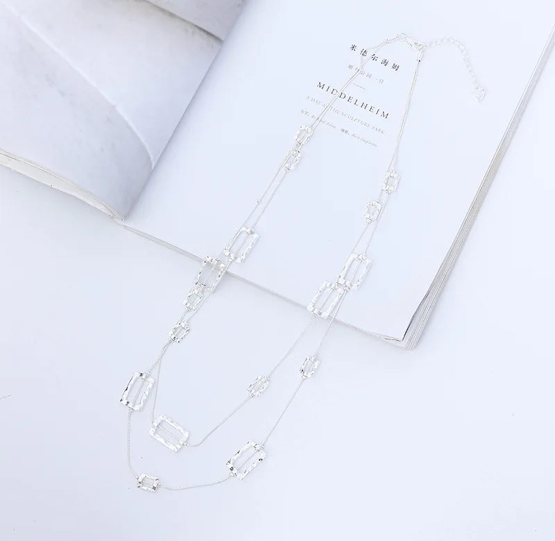 new necklace is popular in Europe and America, versatile peach heart exquisite women's long necklace, double-layer wome