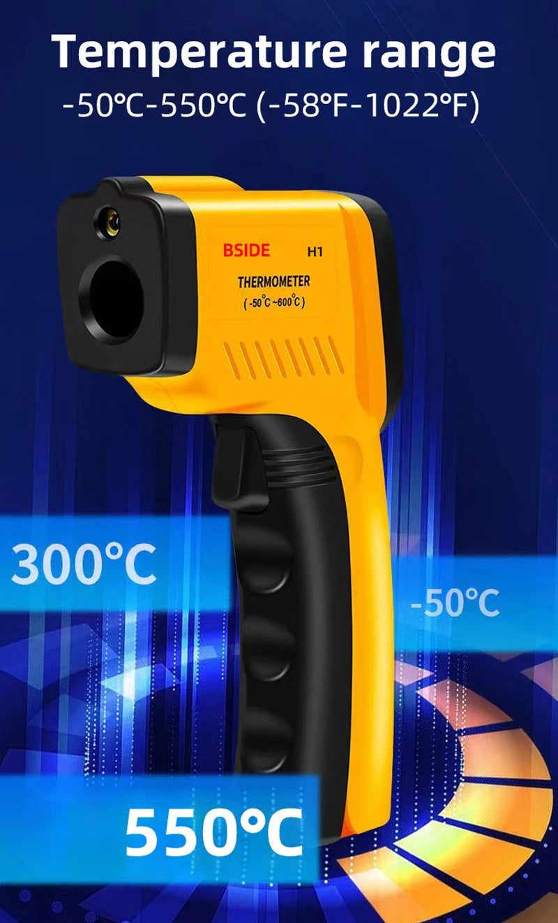 Digital Infrared Thermometer -50-550C Non-Contact Digital Laser Thermometer Gun For Meat Buffalo Milk BBQ Cooking Thermometer
