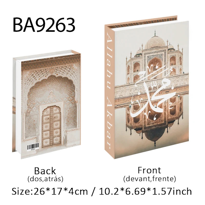 Islamic Mosque Kabaa Luxury Fake Book Home Decor Decorative Books Storage Box Simulation Book Coffee Table Interior Decoration