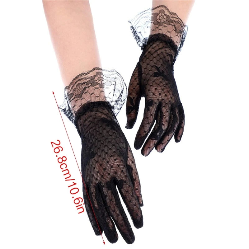 Bridal Wrist Gloves Short Lace Gloves Tea Party Gloves Women Lace Gloves Banquet Gloves Opera gloves Dance Gloves