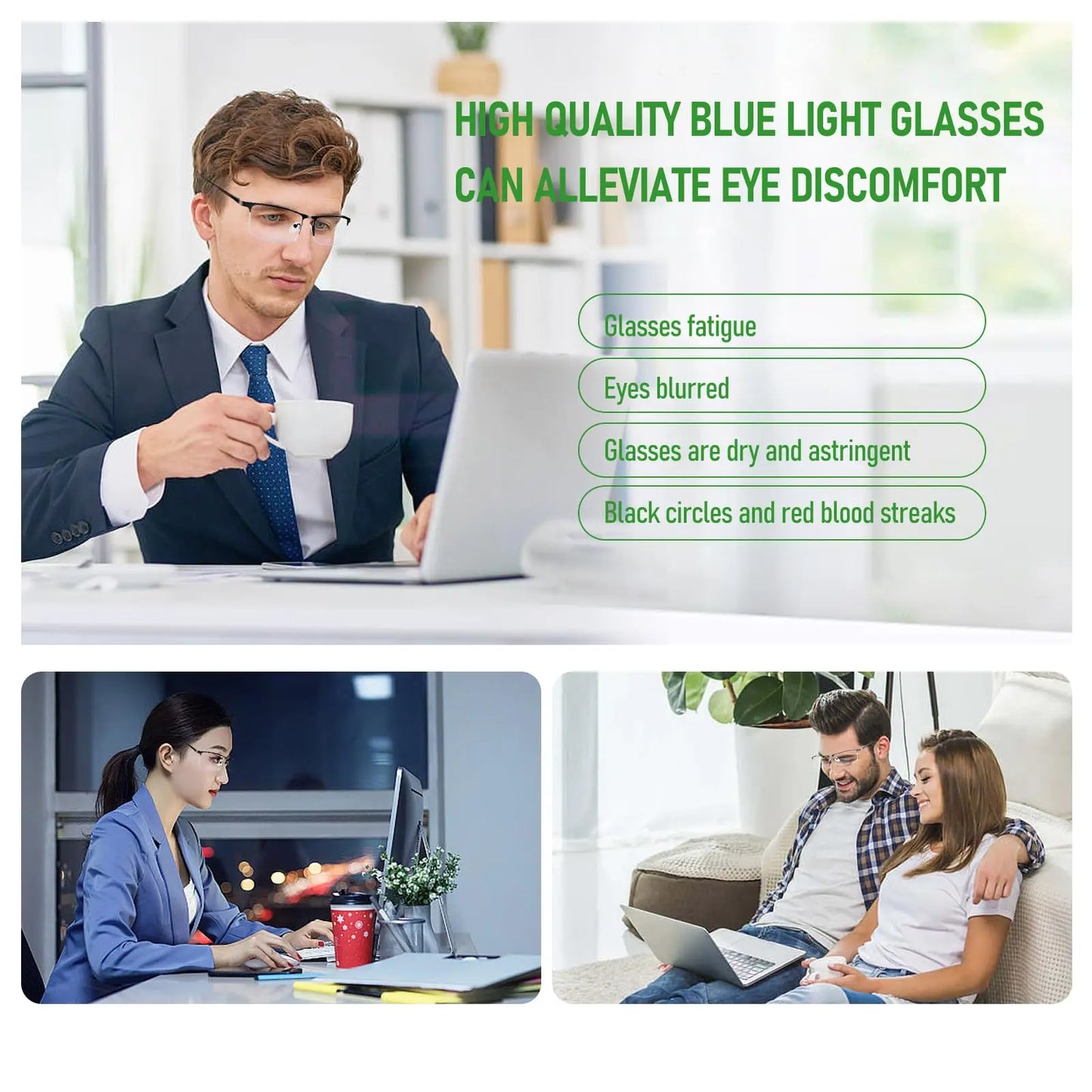 Reading Glasses for Men Women Alloy Eyeglass Frame Spring Hinge Glass Anti Glare Filter Lightweight Eyeglasses Quality Readers