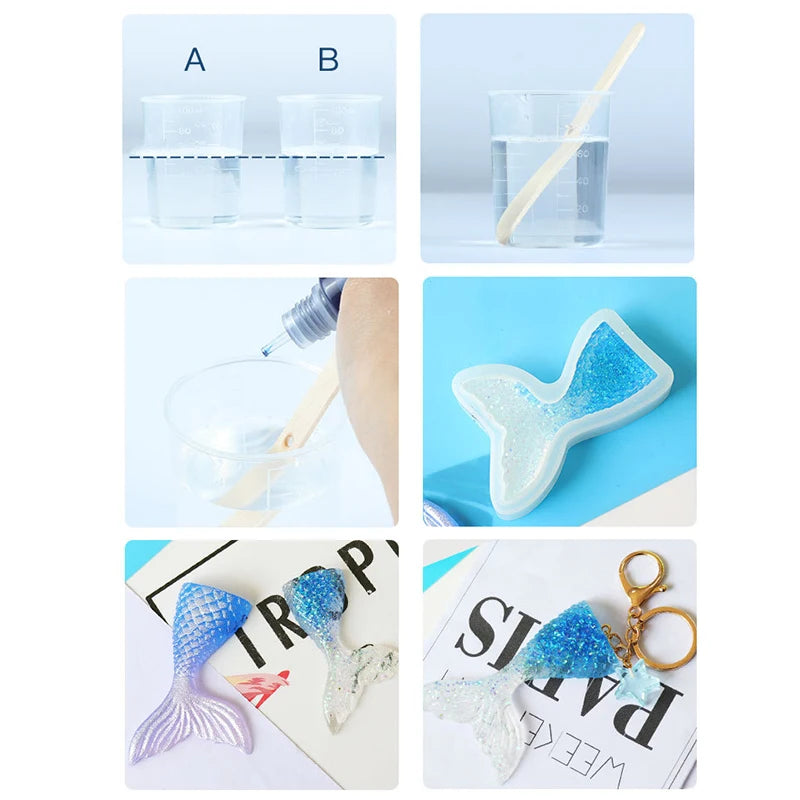 500/1000ml Epoxy Resin 1:1 AB High-Definition Transparent Resin Adhesive Eternal Gloss Crystal Curing Agent DIY Jewelry Making
