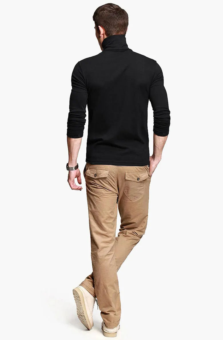 Thermal Underwear Tops Men Spring Clothes Thermal Shirt Autumn Men's Winter Tights High Neck Thin Slim Fit Long Sleeve T-shirt