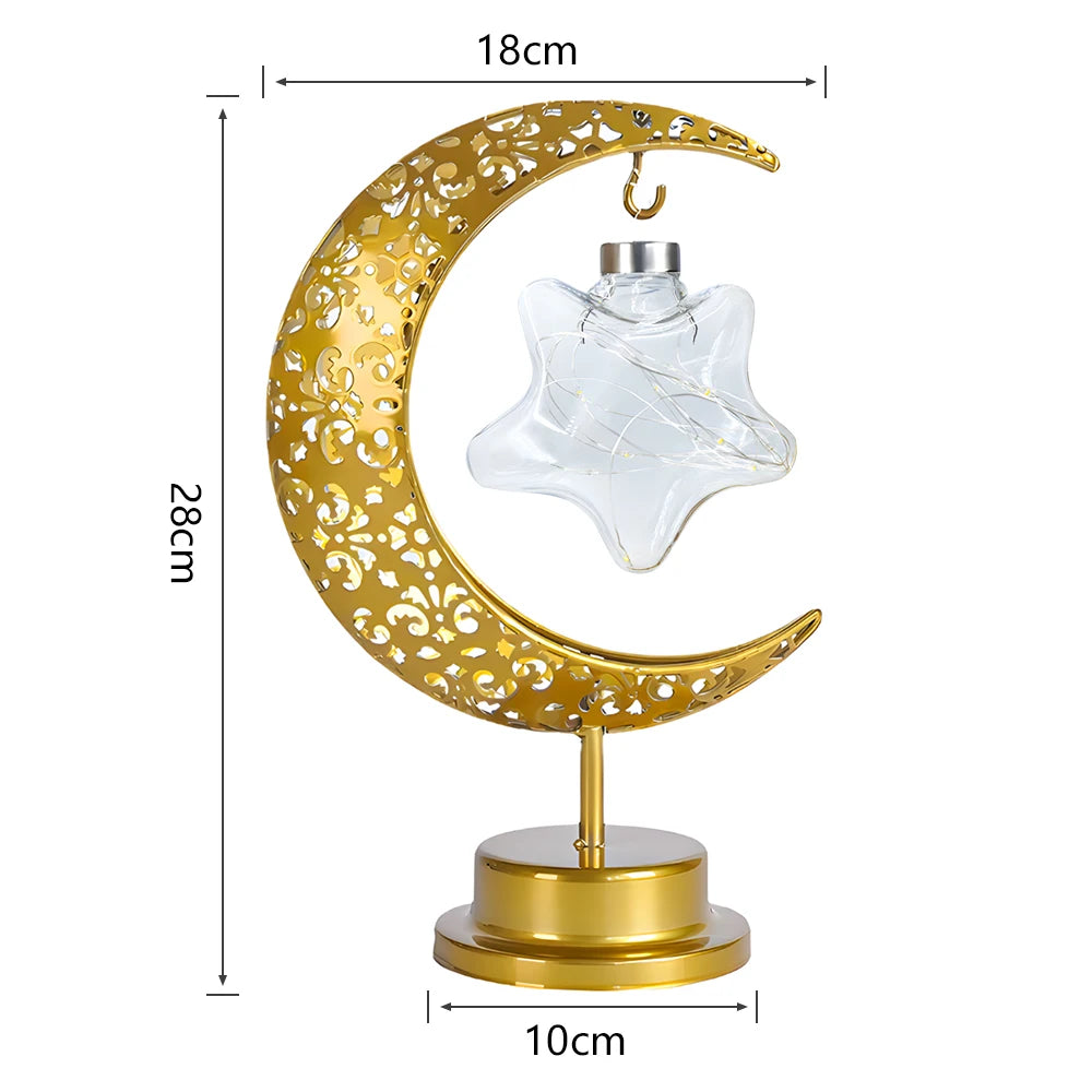 Ramadan Decorations Star Moon Light LED Eid Mubarak Lantern For Home Festival Eid Gift Lslamic Muslim Party Supplies Night Light