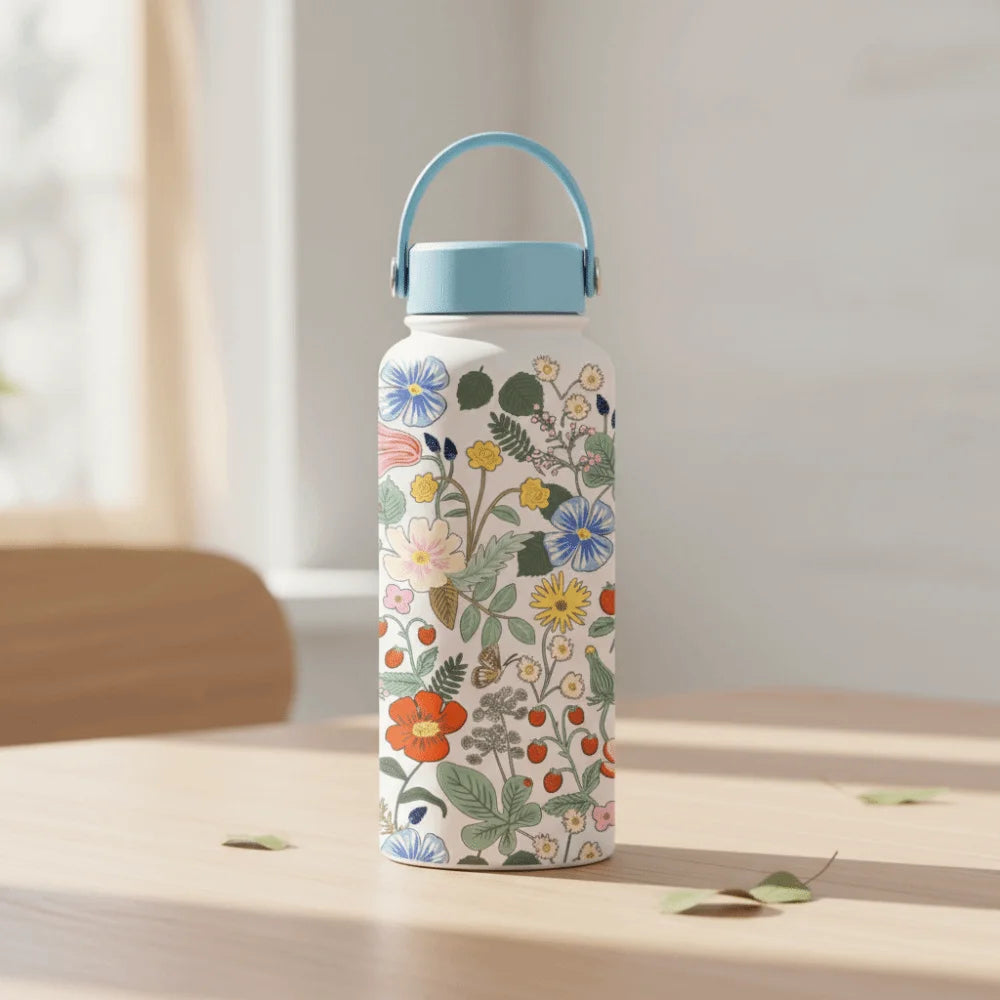 Gift INS Insulated Water Bottle 1L Portable Outdoor Insulated Mug Leak-proof Large Capacity Thermal Water Bottle Office