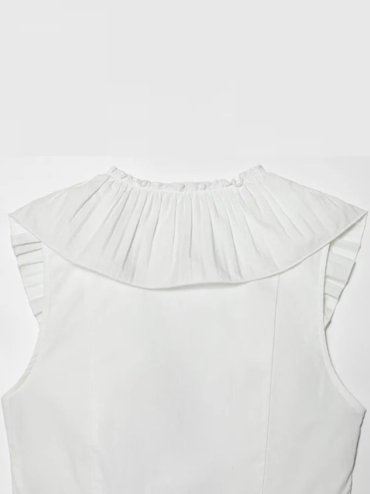 2026 Women Summer Tank Tops Camis Fashion Sweet Solid Bow Pleated V-Neck Female Elegant Street Top Clothes