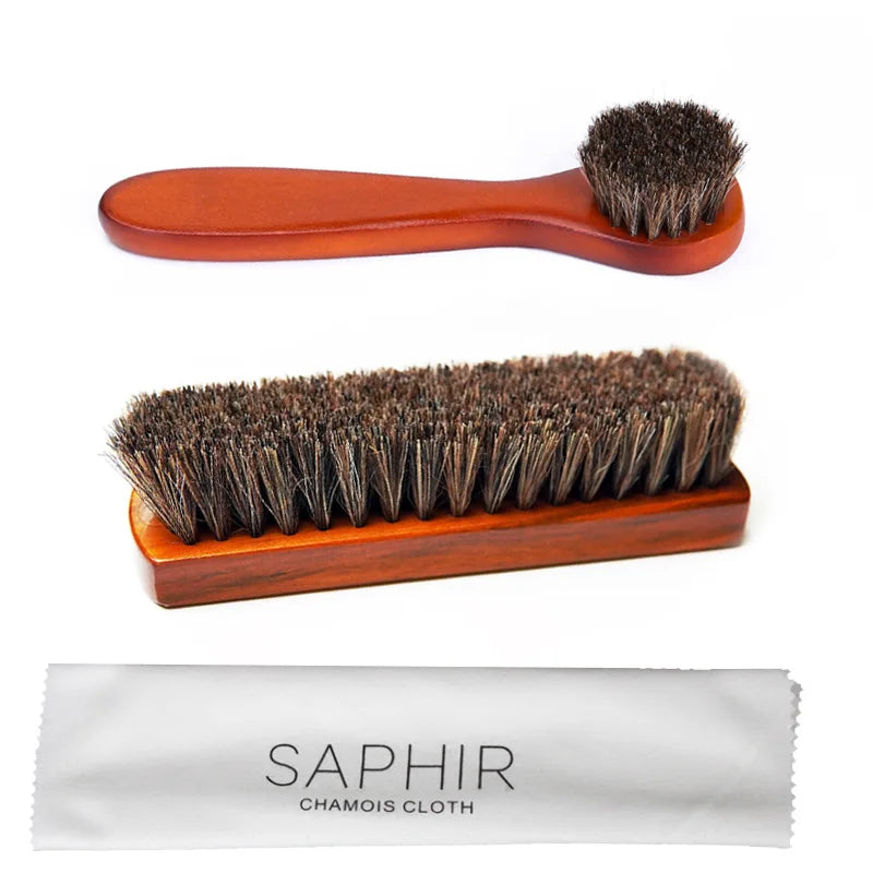 Horsehair Suede Polishing Brush Shoe Care Kit High Gloss Auto Seat Cleaner
