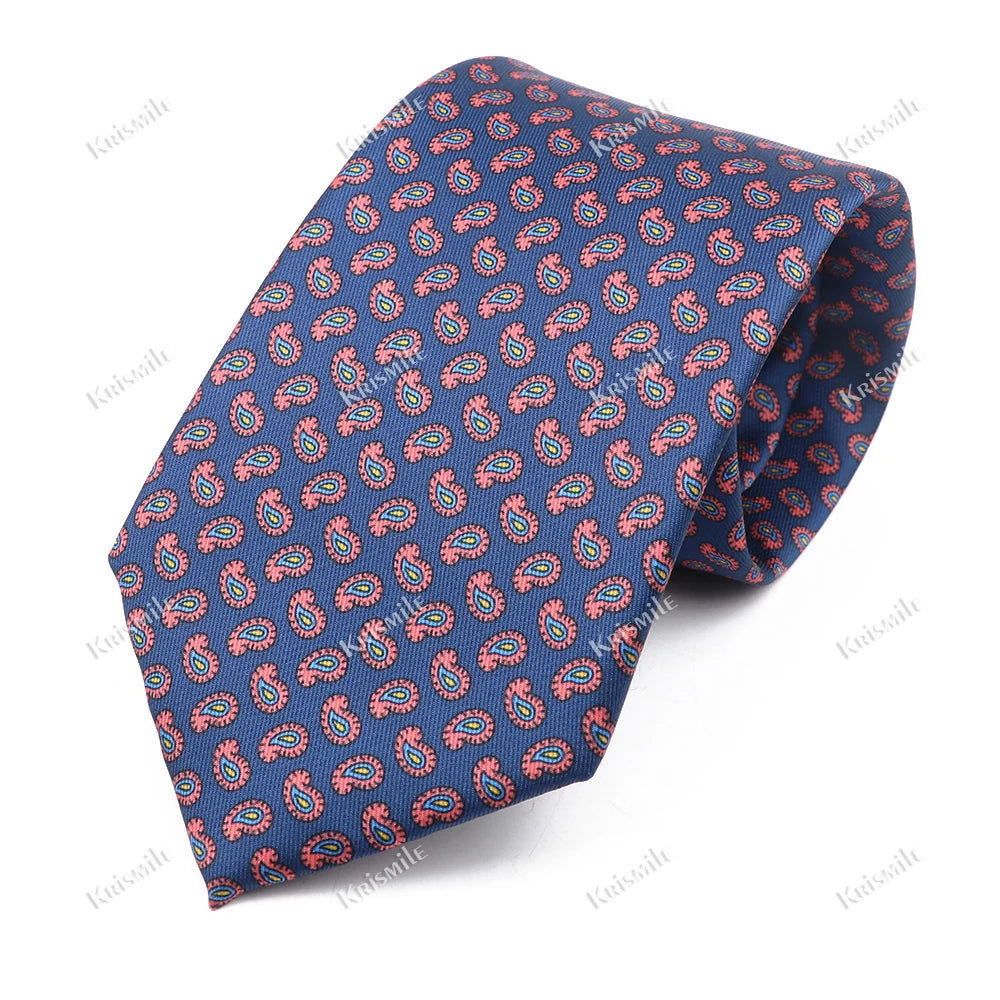 New Design Bohemian Style Necktie For Men Silk Touch Soft Blue Red Yellow Necktie Fit Wedding Party Business Office Accessory