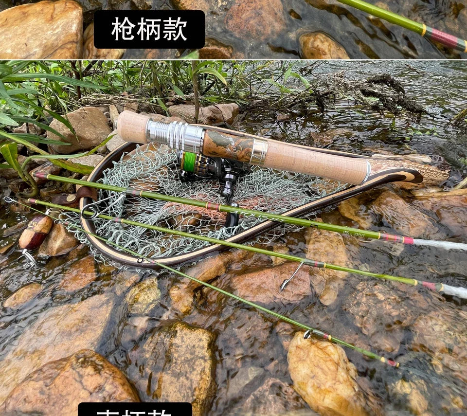 Trout fishing rod AIOUSH-FRP, versatile ejection tip, 1.45 meters long, ideal for traveling and transportation, extremely soft