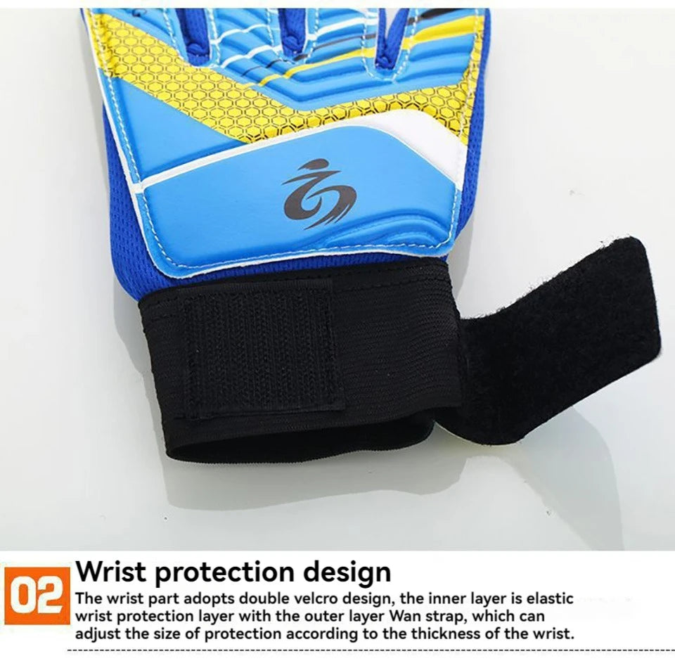Loogdeel Football Goalkeeper Gloves Finger Protect Thickened Anti-slip Wear-resistant Adult Child Soccer Training Sports Gloves