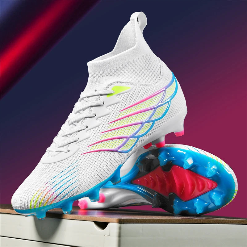Superfly FG Football Boots Outdoor Soccer Cleat Black Shoes Soft Sport Professional Shoes Breathable Comfortable Boots Plus Size