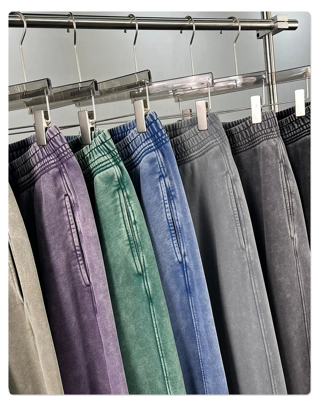 Retro Wax Printing Acid Washed Sweat Pants Distressed Personalized 100% Cotton Mens Sweatpants Athletic Drawstring Jogger Pants