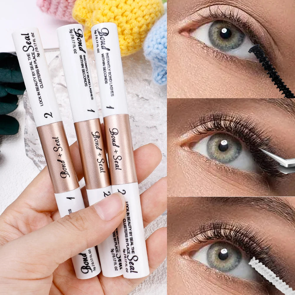 Lasting Eyelash Glue Balm Double-headed Black Mascara Glue Long-lasting Set Eyelash Brush Fast Drying Eye Lash Extension Makeup
