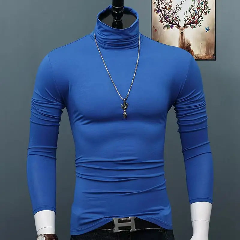 Thermal Underwear Tops Men Winter Clothes Thermal Shirt Autumn Men's Winter Tights High Neck Thin Slim Fit Long Sleeve T-shirt