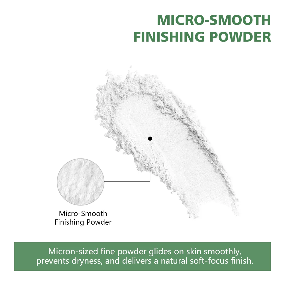 Lakerain Blurring Oil Control Powder Smooth Matte Finish Sweat Humidity Resistant Leak-Proof Design Blurring Hydrating Powder