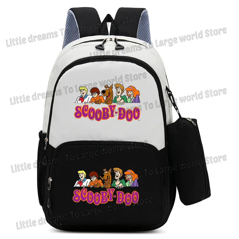 Scooby Doo Schoolbag Large Capacity Casual Bookbag with Pencil Bag Student Sport Travel Cartoon Dog Backpack Back To School Gift