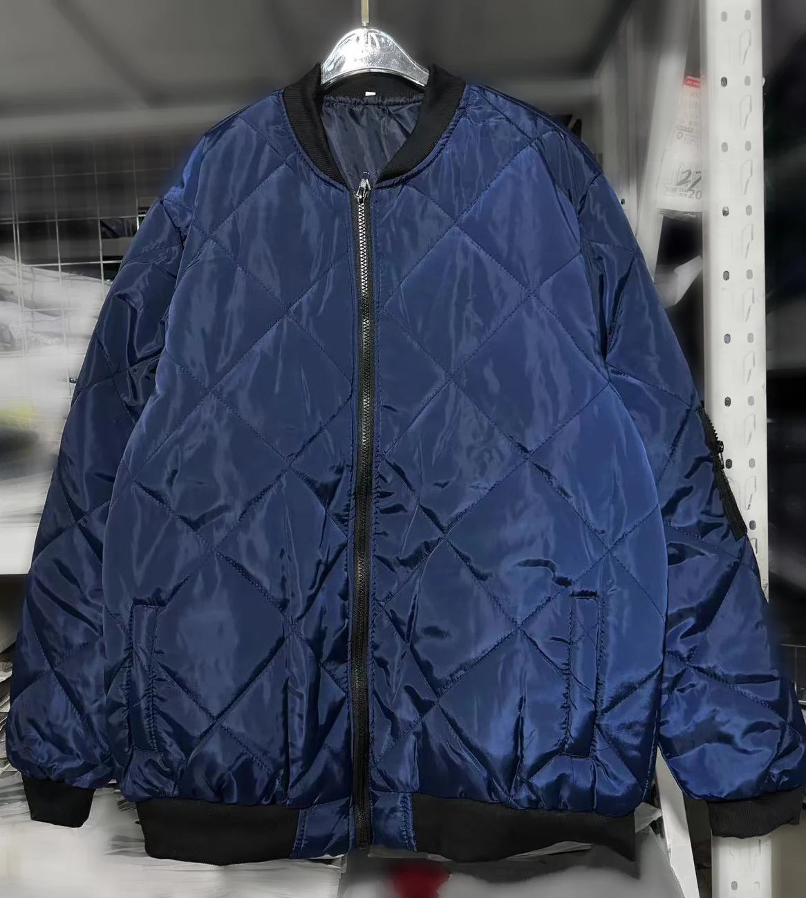 Winter New Jacket Men's Baseball Collar Mesh Pressed Lightweight  Jacket Vintage Flight Casual Long Sleeve