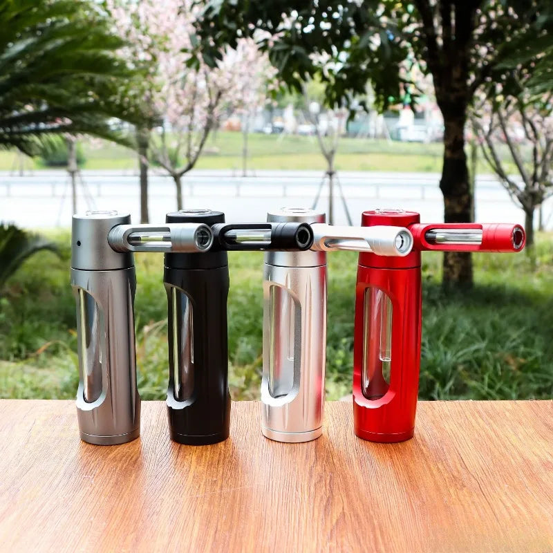 HOT Evil 155mm Dry Burning Grass Smoking Pipe Portable Aluminum Alloy&Glass Tobacco Pipes Hookah Shisha Pipa Smoking Accessories