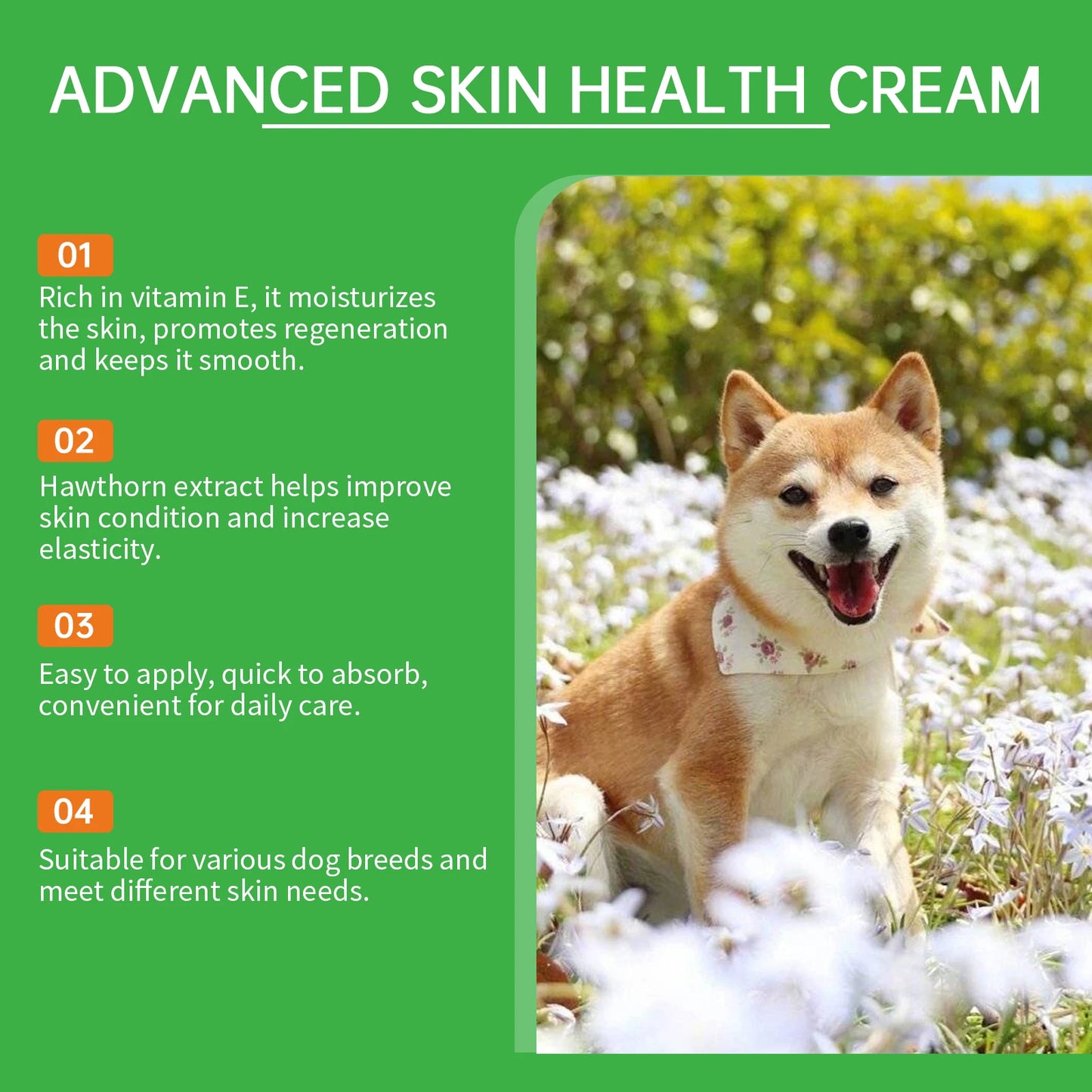 Dog Skin Cleansing Cream: Gentle Herbal Formula, Nurtures & Cleanses Dogs' Body Skin