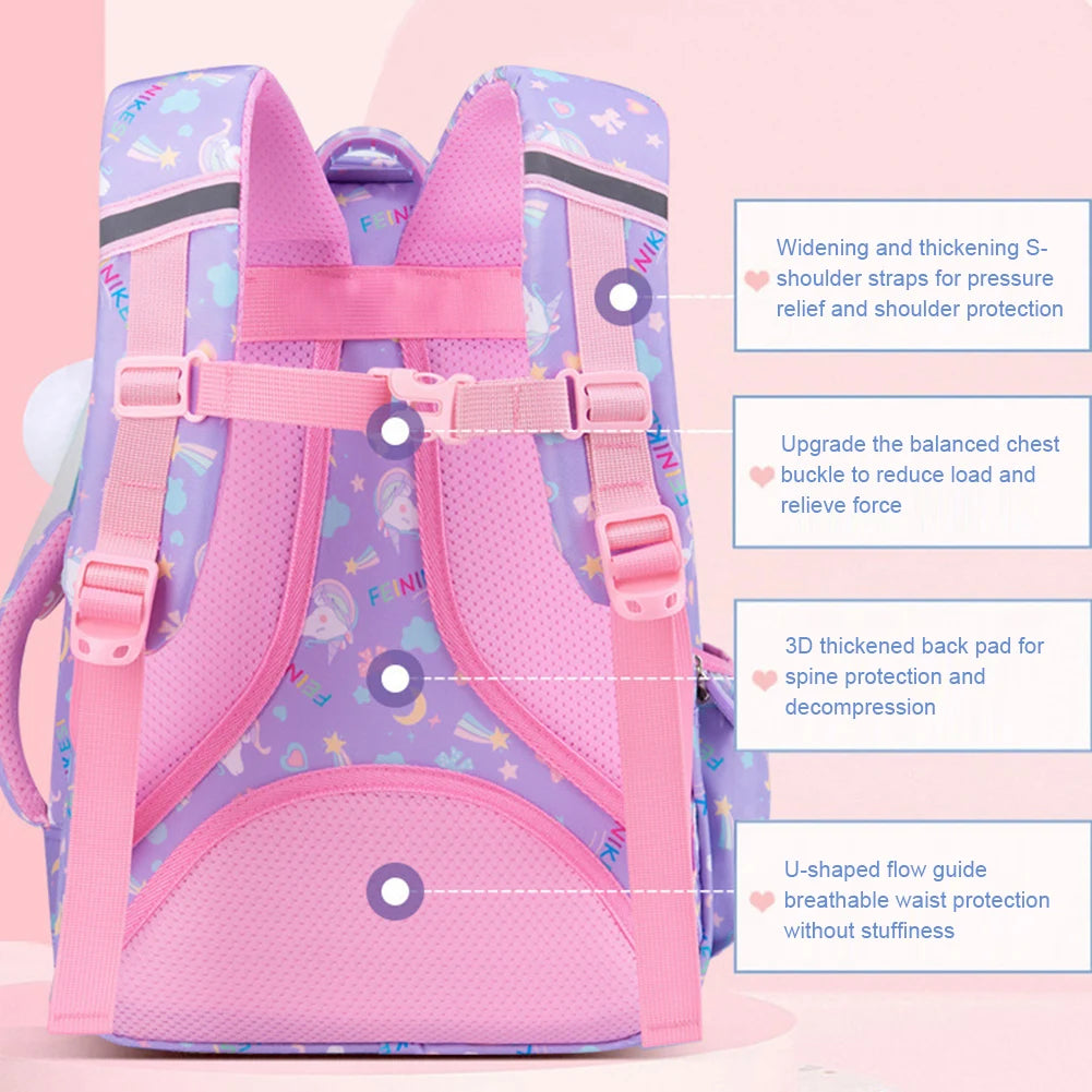 Cute Backpack For Primary School Student Stylish Portable Versatile Bag Breathable Preschool Books Bag Back To School Gift Girls