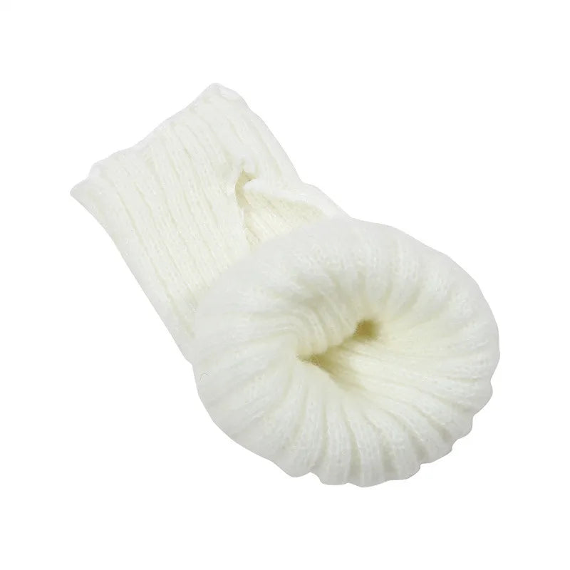 Women's Leg Warmer Lolita Long Socks Knitted Keep Warm Foot Cover Ladies Autumn Winter Black White Twist Crochet Socks Boot Cuff